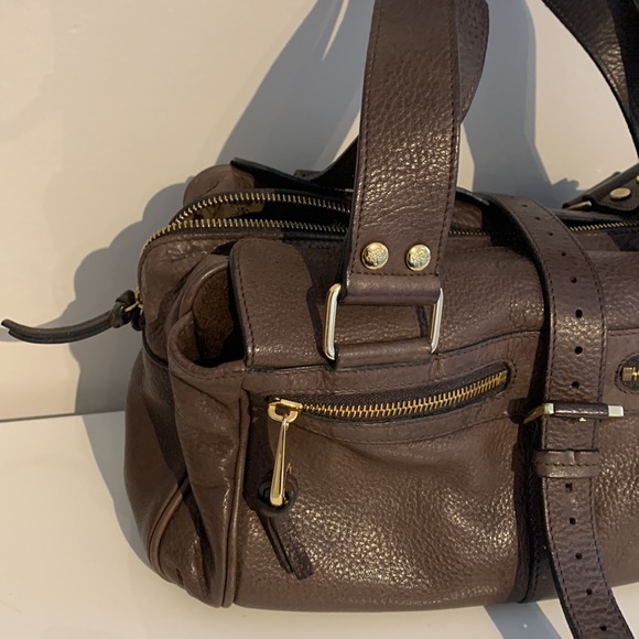 VGUC Mulberry Mabel Chocolate Brown Soft Napa Leather and Suede Shoulder Handbag - Picture 2 of 16